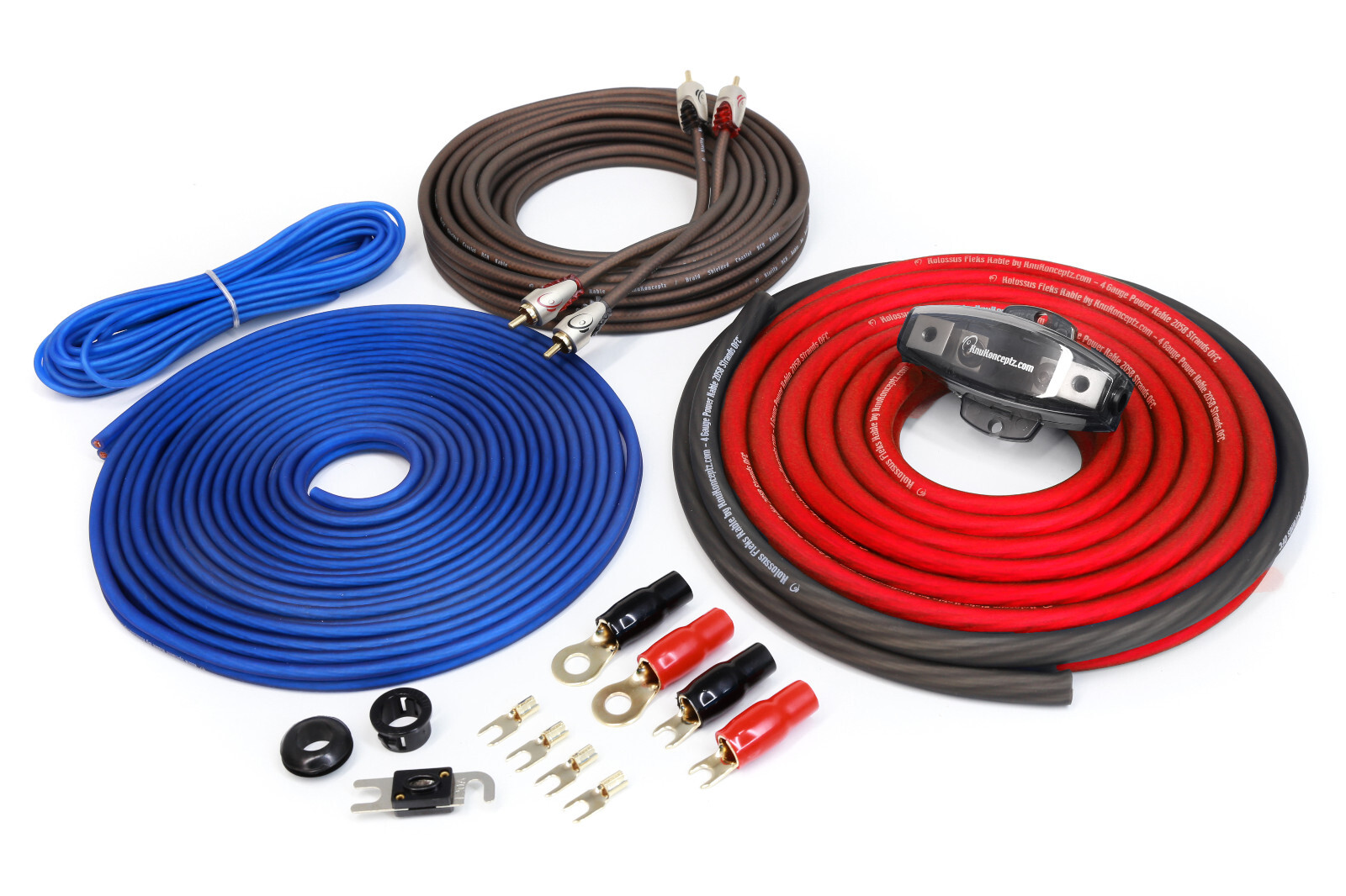 KnuKonceptz Complete TRUE 4 Gauge Kolossus Oxygen Free Copper Amp Kit OFC AWG KnuKonceptz Complete TRUE 4 Gauge Kolossus Oxygen Free Copper Amp Kit OFC AWG