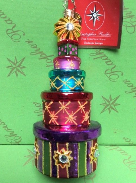 Christopher Radko Holiday Stacked Glass Ornament Christopher Radko Holiday Stacked Glass Ornament
