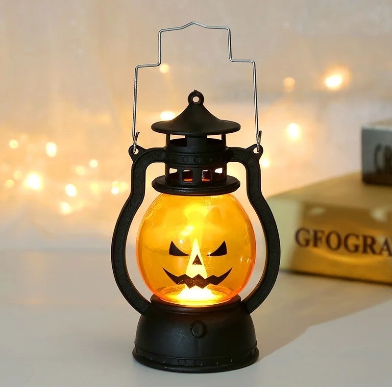 Halloween LED Hanging Pumpkin Lantern Light Retro Ghost Party Home Decoration