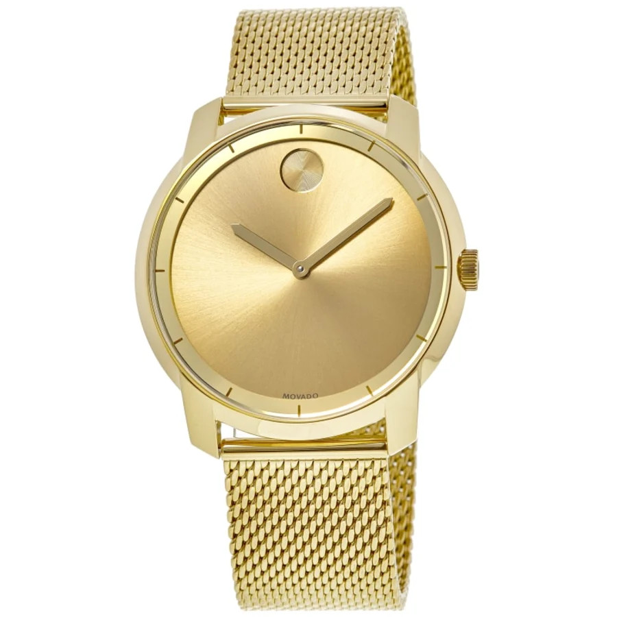 New Movado Bold 44mm Yellow Gold Dial PVD Stainless Steel Men\'s Watch 3600373