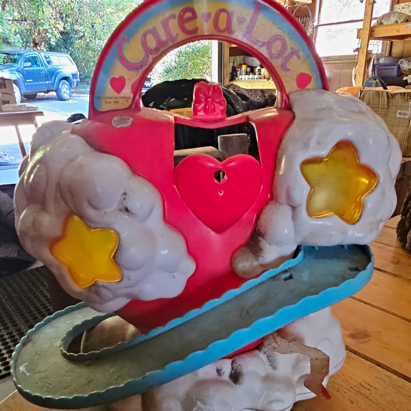 Care Bears 1984 Vintage Care-a-Lot Cloud Rainbow Playset Pink Heart Lock