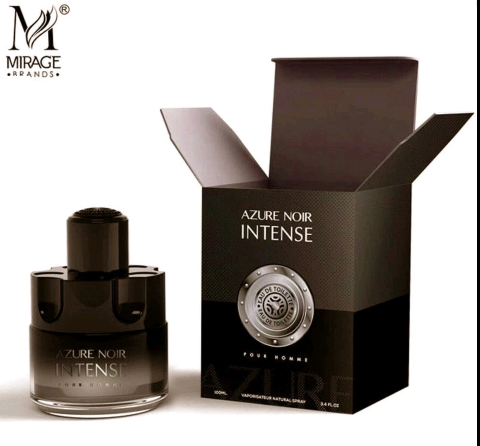 Parfum Azure Noir Intense Men\'s Cologne 3.4 Oz EDT Perfume Long Lasting Parfum Azure Noir Intense Men\'s Cologne 3.4 Oz EDT Perfume Long Lasting