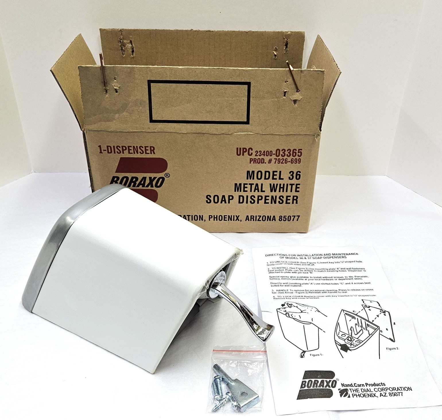 Vintage New Old Stock Boraxo Model 36 Soap Dispenser Borax #7926-699 Vintage New Old Stock Boraxo Model 36 Soap Dispenser Borax #7926-699