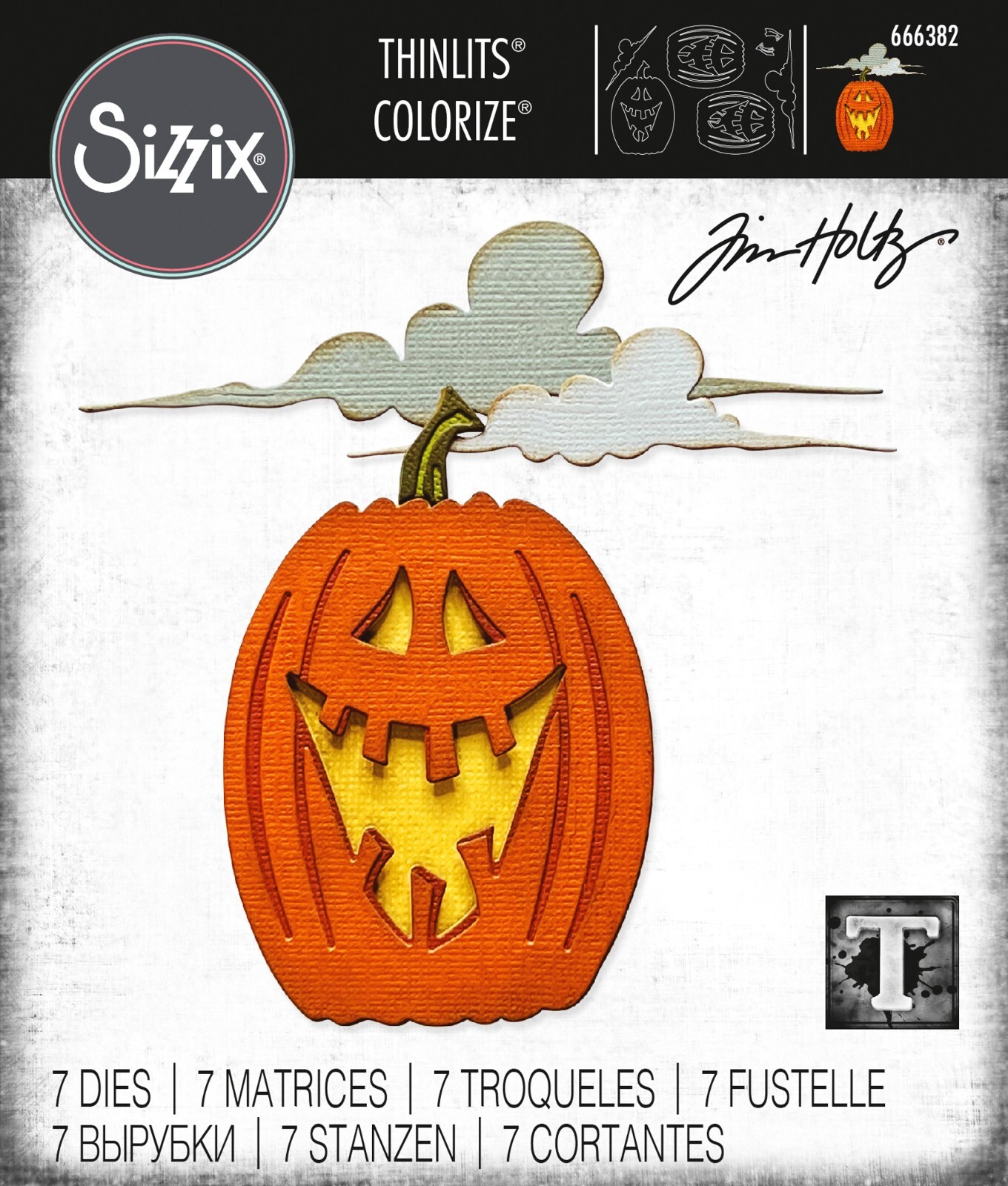 New Retired Sizzix Thinlits Edison Colorize 7pc #666382 Retail $29.99 Tim Holtz
