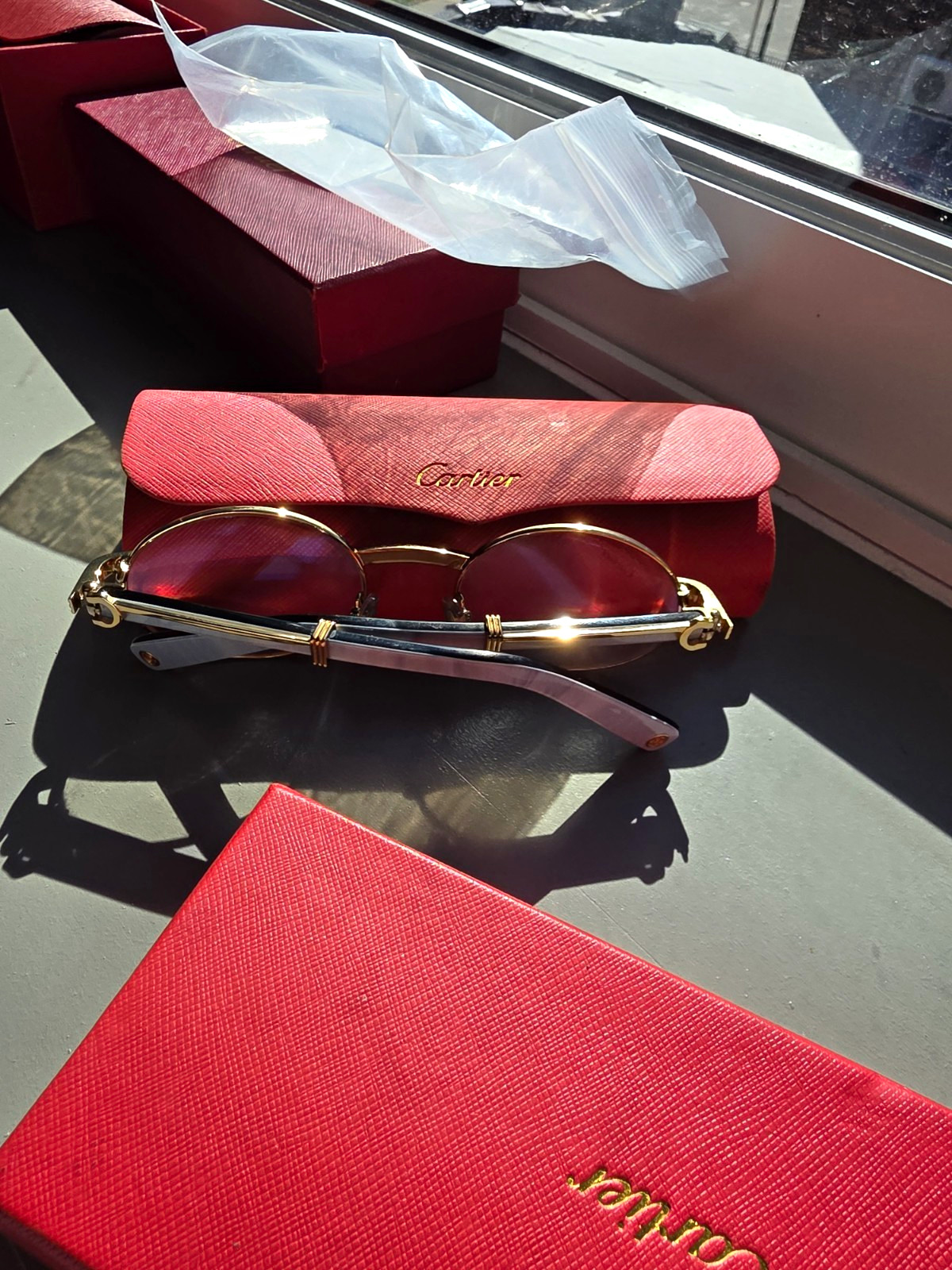 Cartier Gold Metal Oval Eyeglasses Full Rim 145mm Made in France CT0464S