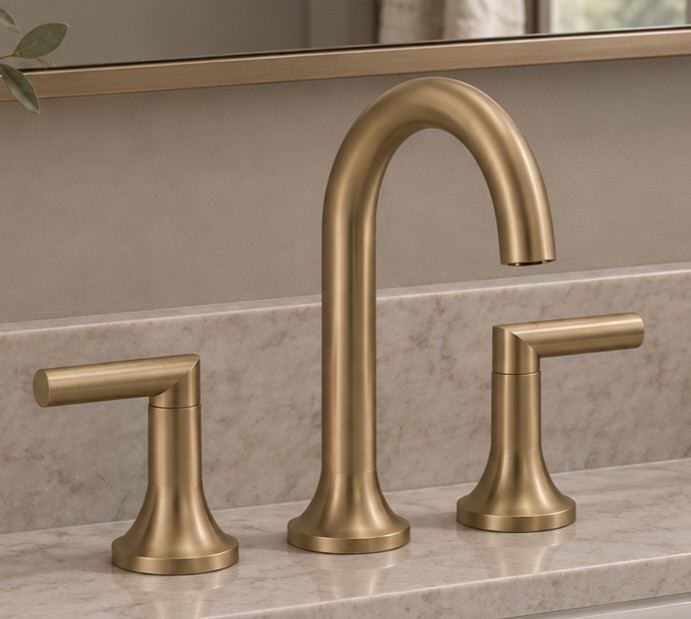 Brizo Odin Widespread Bathroom Sink Faucet Brushed Gold WaterSense 65375LF-GL Brizo Odin Widespread Bathroom Sink Faucet Brushed Gold WaterSense 65375LF-GL