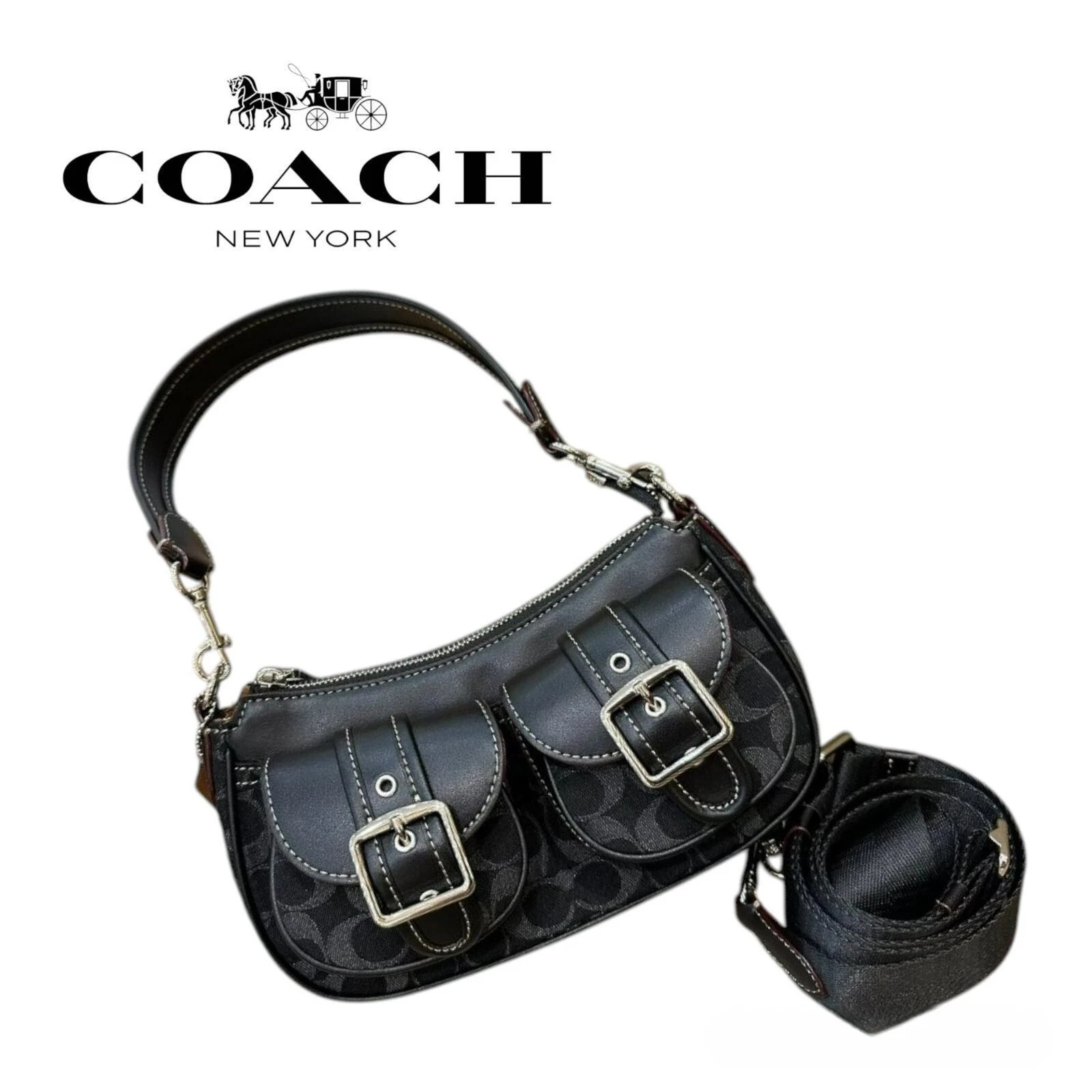 Coach Ashton Bag Signature Denim CQ184 Dark Denim Coach Ashton Bag Signature Denim CQ184 Dark Denim
