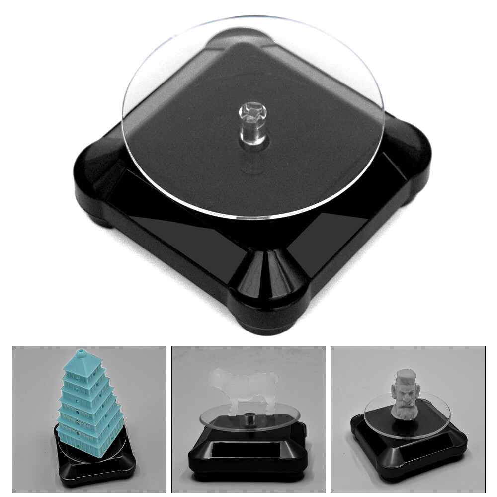 Solar Turntable 360° Rotating Stand Battery Powered Jewelry Collection Display