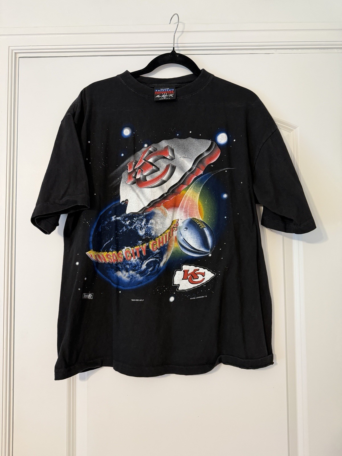 Vintage 1993/1994 Kansas City Chiefs Space Magic Johnson T's America's Favorites