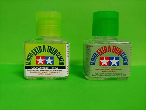 2x TAMIYA 87038 EXTRA THIN CEMENT 40 ml + 87182  QUICK SETTING PLASTIC CEMENT 