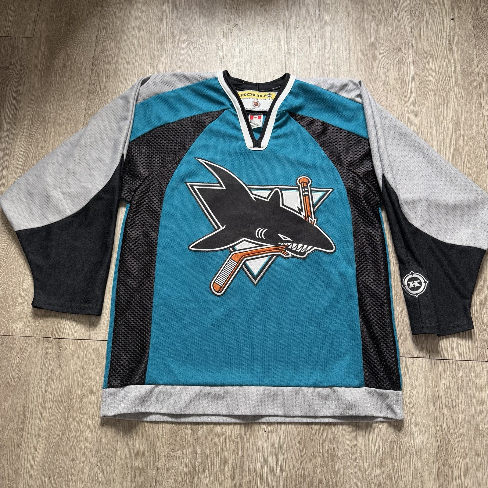 Rare San Jose Sharks Teal KOHO Authentic NHL Hockey Jersey Size M 2000’s SJSU