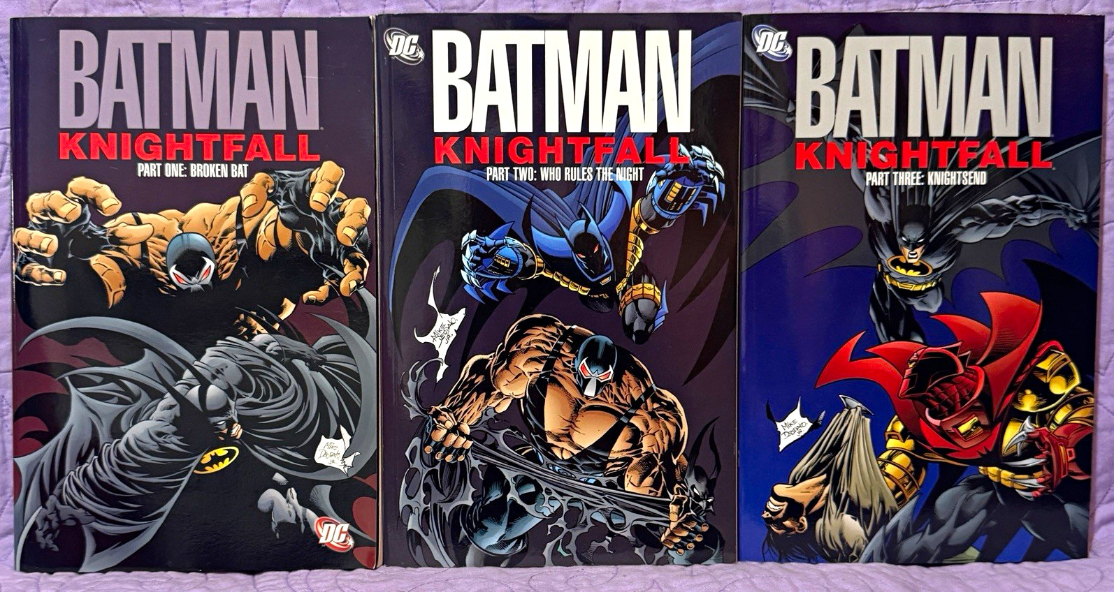 DC Comics Batman: Knightfall 3-Book TPB Set Broken Bat Who Rules KnightsEnd DC Comics Batman: Knightfall 3-Book TPB Set Broken Bat Who Rules KnightsEnd