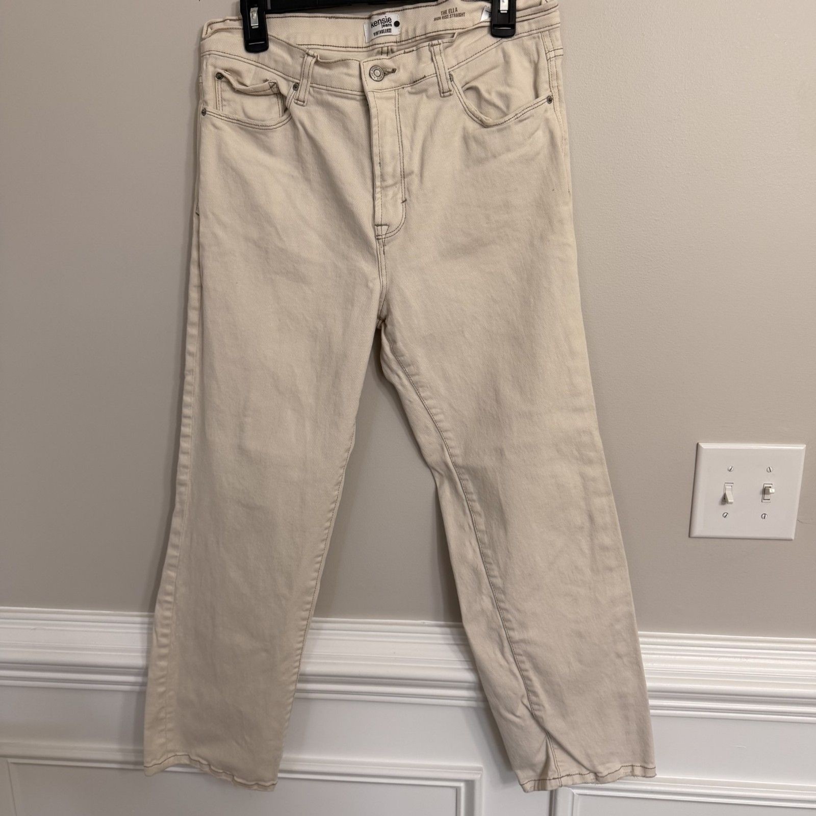 Kensie Jeans High Rise Straight Vintage Luxe Cream Kensie Jeans High Rise Straight Vintage Luxe Cream