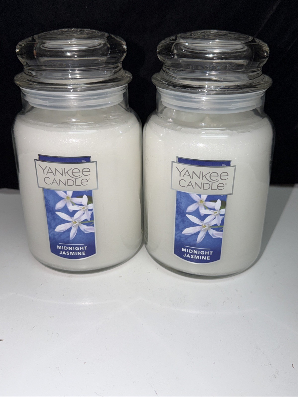 LOT OF 2-NEW-Yankee Candle MIDNIGHT JASMINE Large Jar 22oz LOT OF 2-NEW-Yankee Candle MIDNIGHT JASMINE Large Jar 22oz