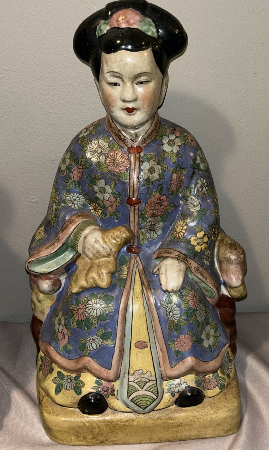 Vintage Japanese Ceramic Lady Statue Hollow Large 17” Tall 3D Vintage Japanese Ceramic Lady Statue Hollow Large 17” Tall 3D