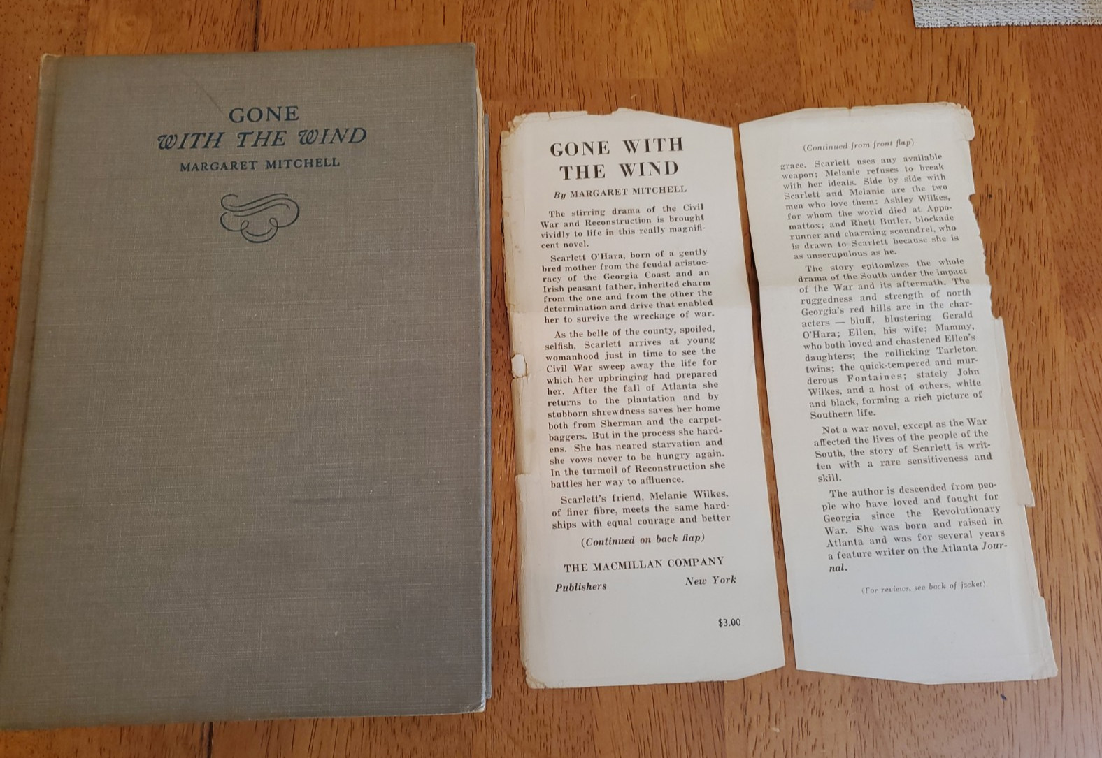1936 Gone with the Wind September Hardcover Book by Margaret Mitchell With Flaps 1936 Gone with the Wind September Hardcover Book by Margaret Mitchell With Flaps