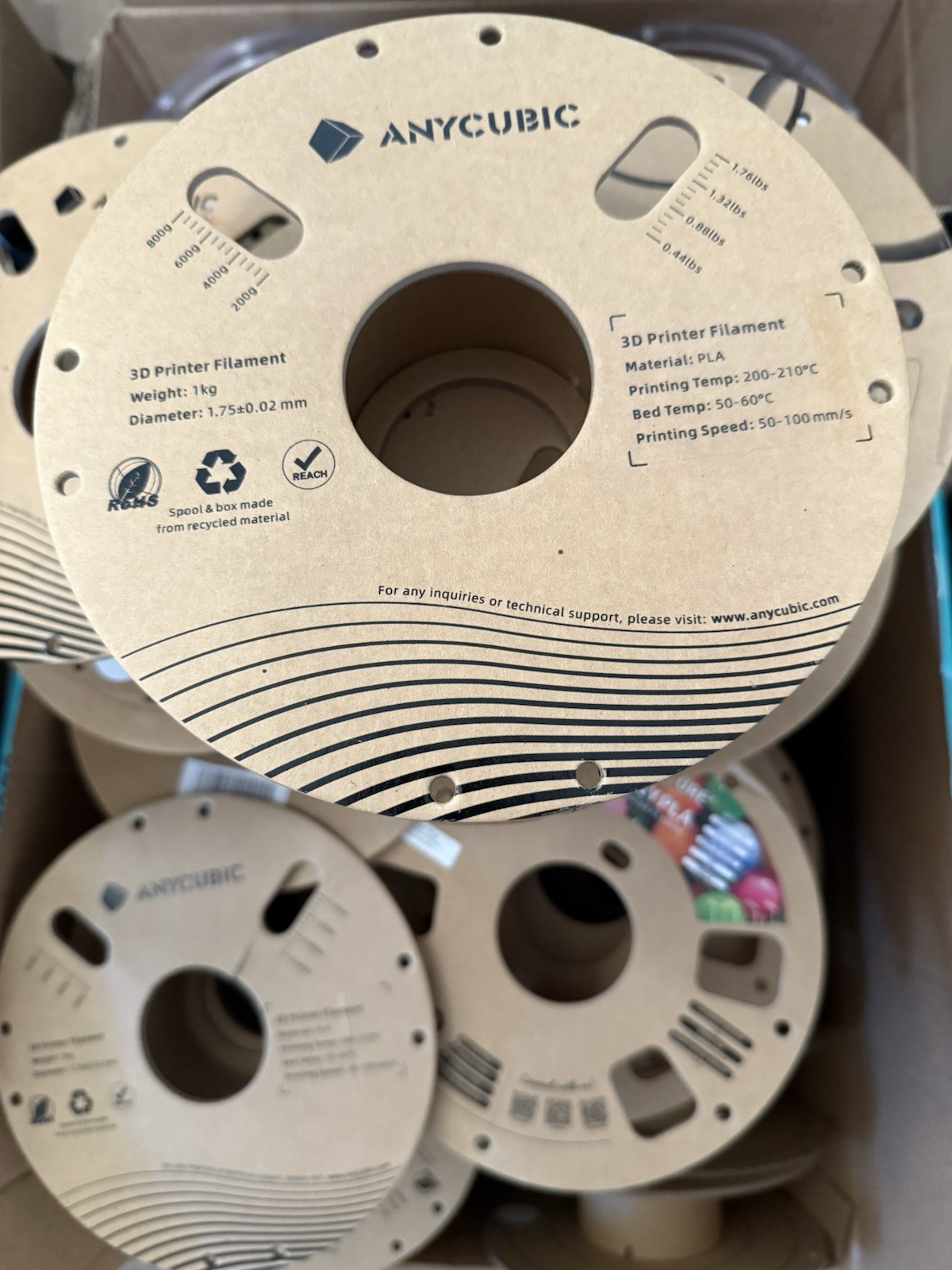 20 Empty Random 3D Printing Filament Cardboard Spools for PLA / PETG/ ABS -