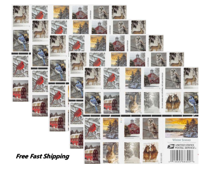 5 Sheets 2020 Winter Scenes Christmas First Class Letter 100 Pcs 78¢ MNH 5 Sheets 2020 Winter Scenes Christmas First Class Letter 100 Pcs 78¢ MNH