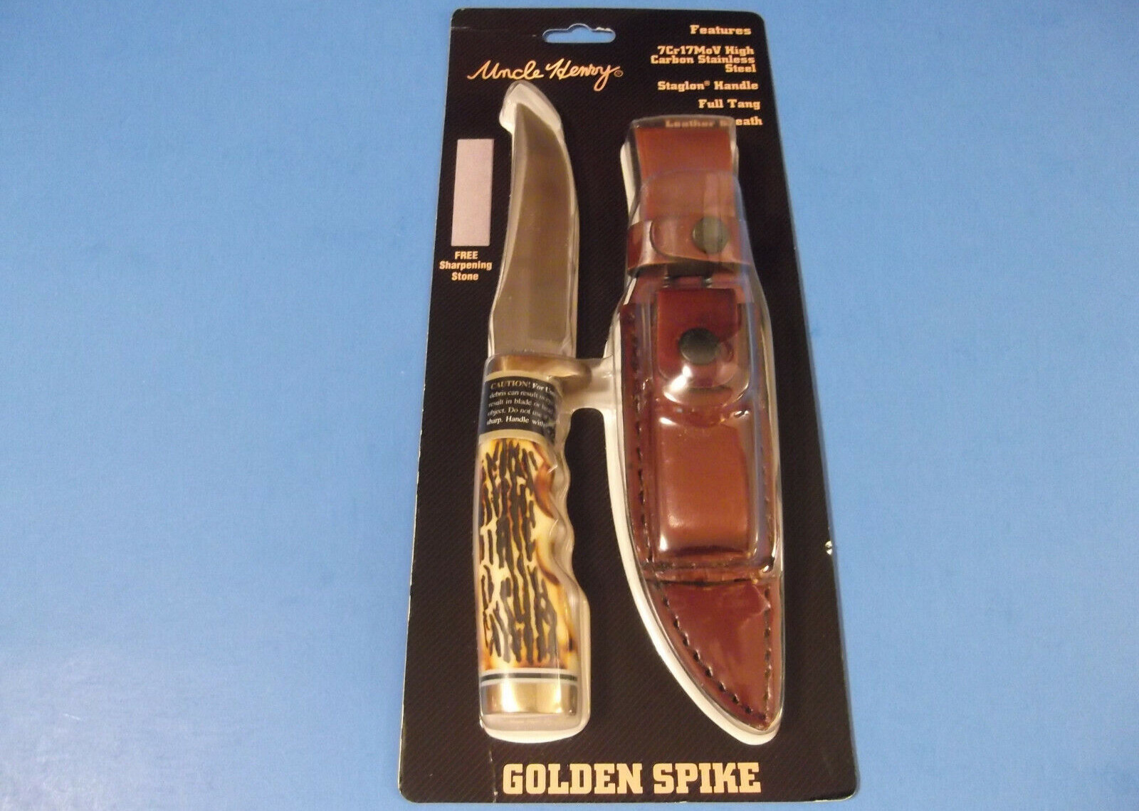 SCHRADE 153UHCP Uncle Henry GOLDEN SPIKE Delrin Stag knife 9 1/2 SCHRADE 153UHCP Uncle Henry GOLDEN SPIKE Delrin Stag knife 9 1/2