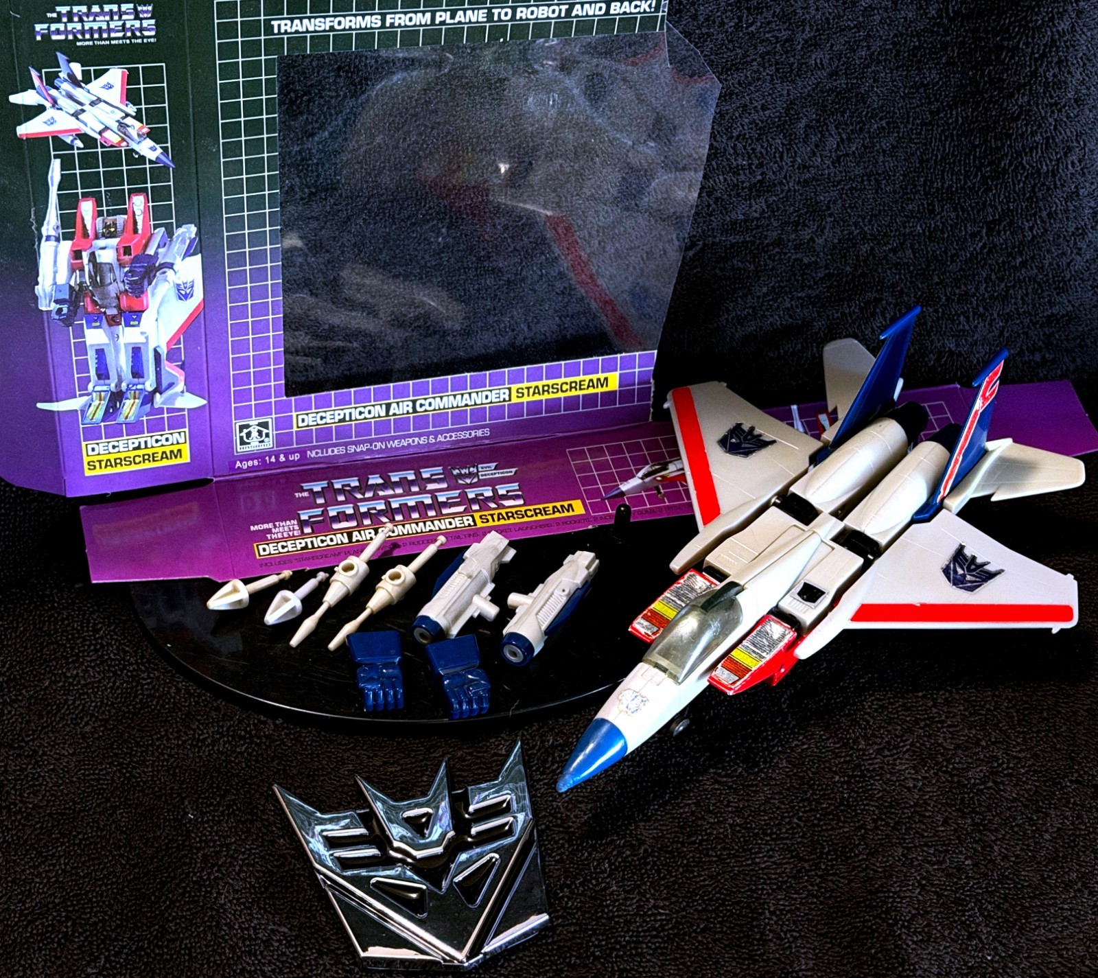 G1 1984 STARSCREAM • 100% COMPLETE HASBRO STAMP • VINTAGE G1 TRANSFORMERS