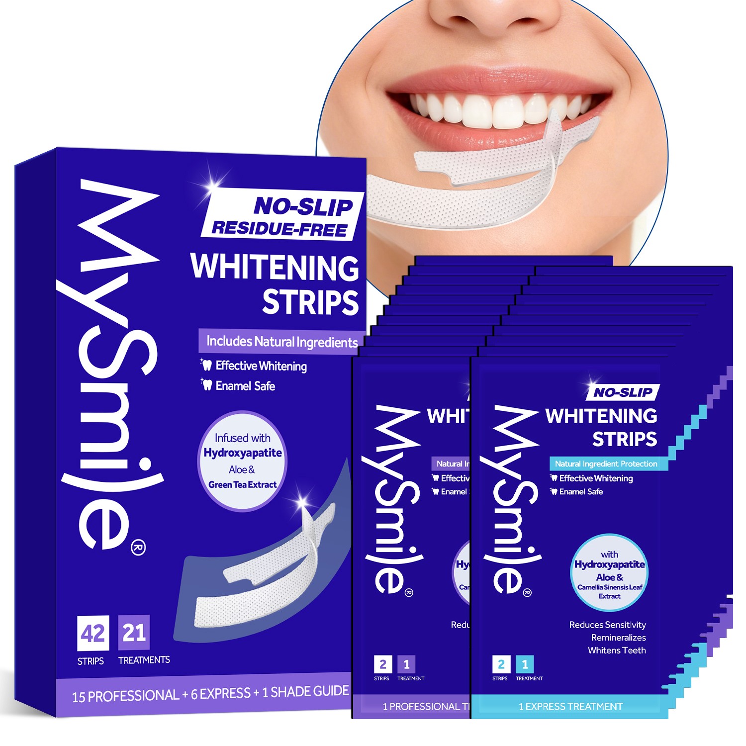 MySmile 42pcs Teeth Whitening Strips Non-Sensitive Whitestrips 21 Treatments MySmile 42pcs Teeth Whitening Strips Non-Sensitive Whitestrips 21 Treatments