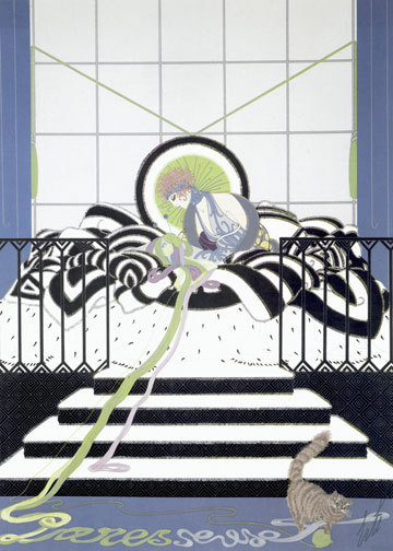 Paresseuse 22x30 Art Deco Print by Erte