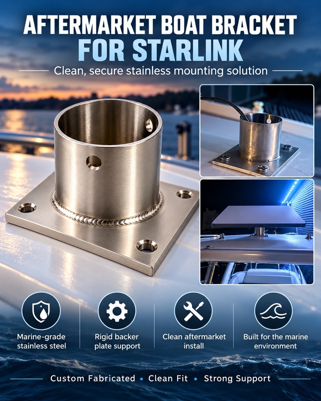 Starlink Mounting Bracket for Boats Starlink Mounting Kit
