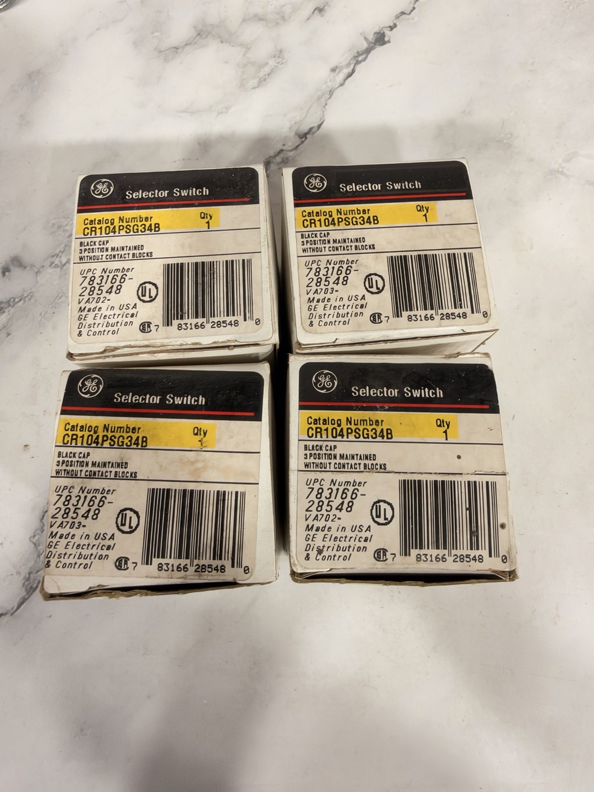 General Electric CR104PSG84B Selector Switch Heavy Duty Black Lot Of 4
