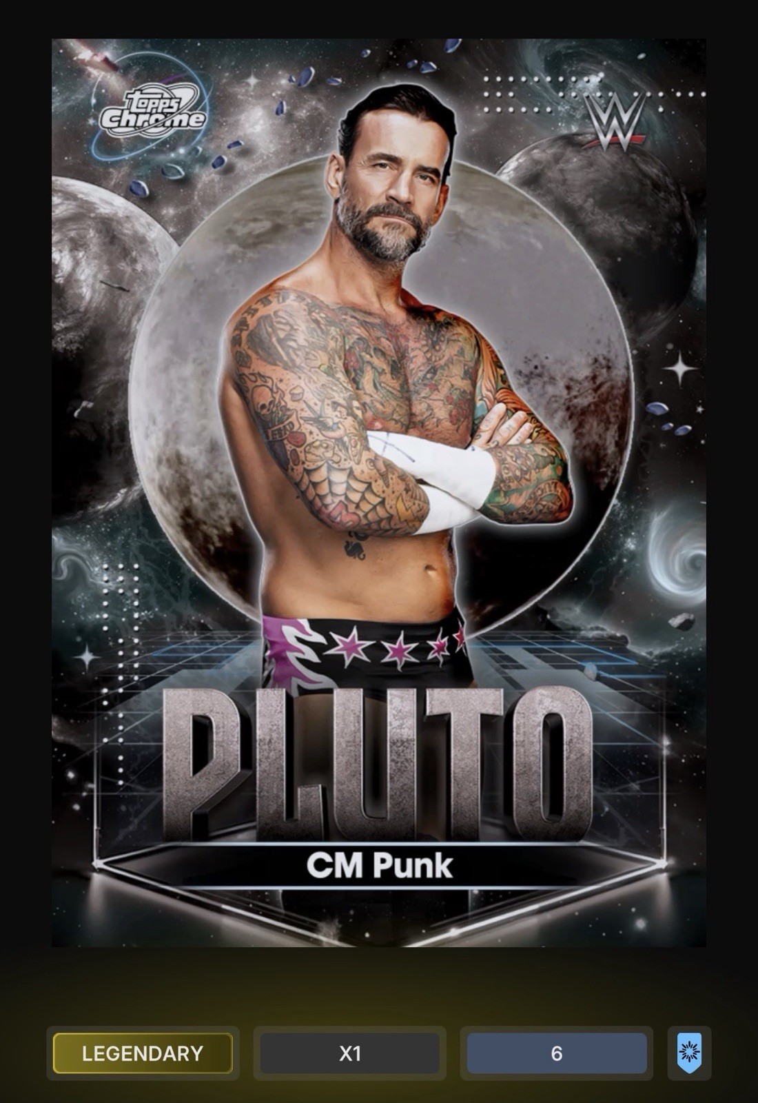 DIGITAL 2026 Topps Chrome CM Punk Planetary Pursuit Pluto Motion /6 WWE