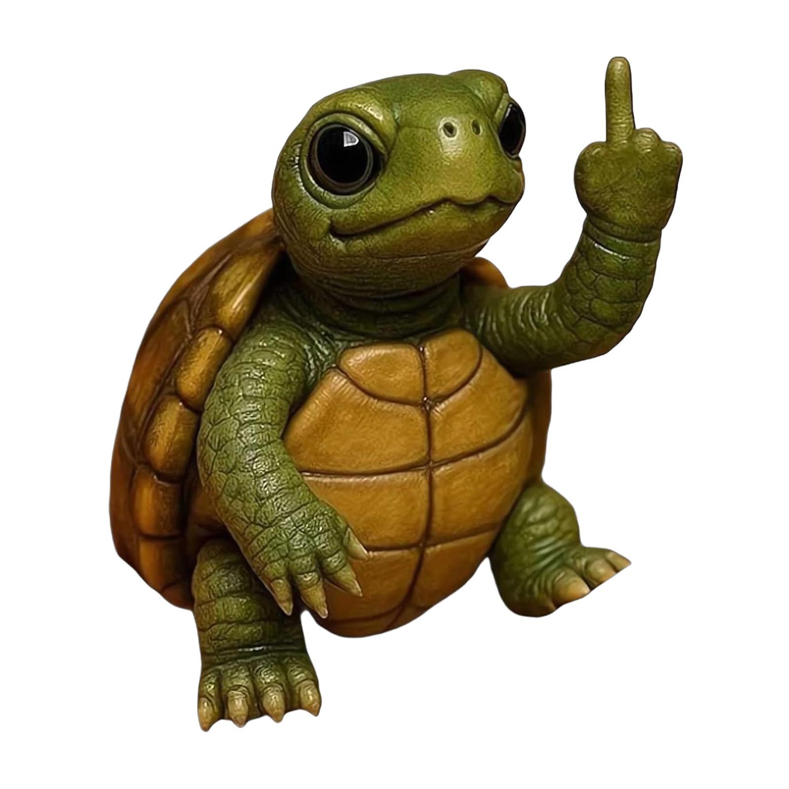 Funny Middle Finger Turtle Figurine Resin Mini Tortoise Statue Desktop Ornament