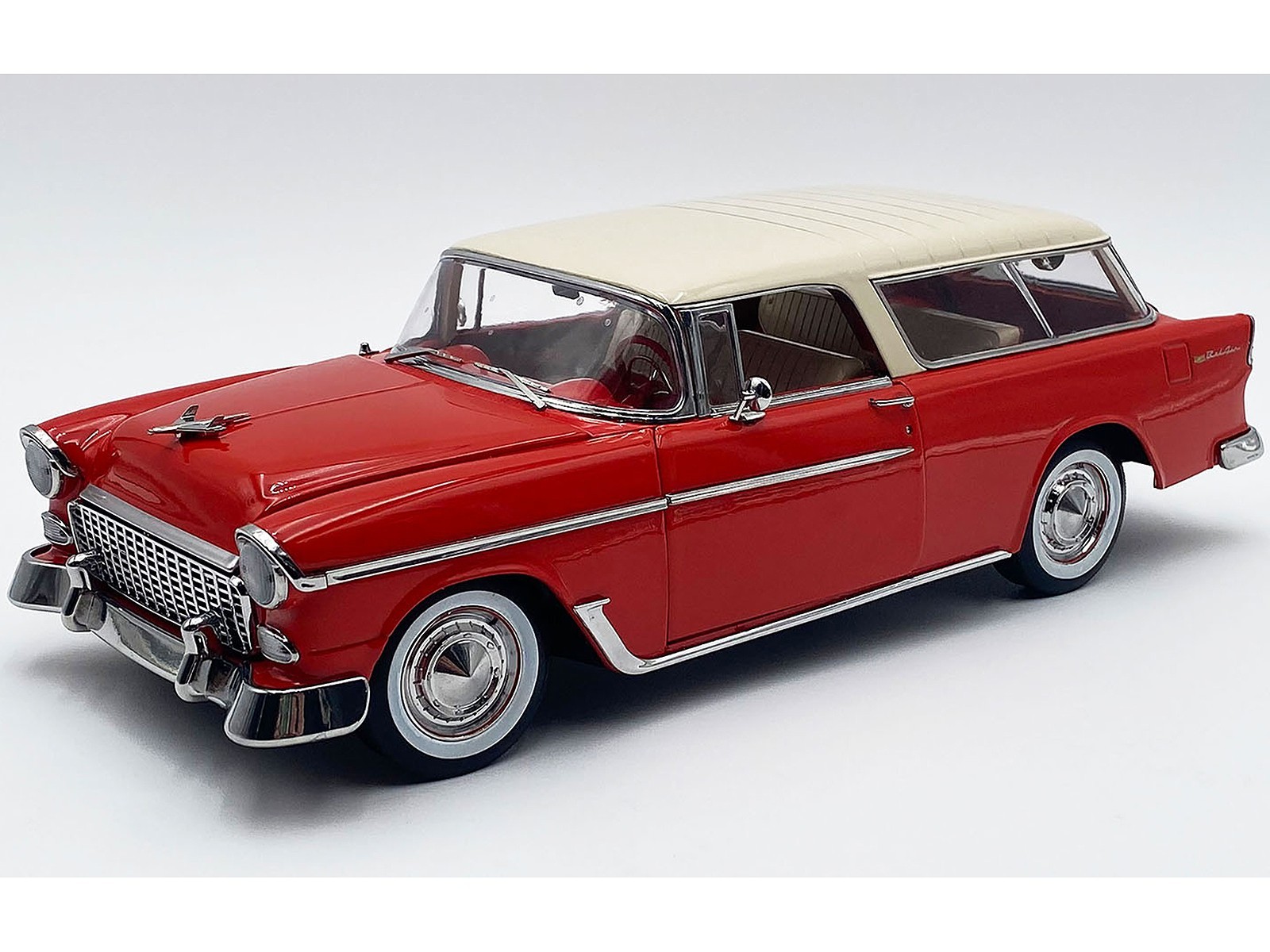 1955 CHEVROLET BEL AIR NOMAD RED 1/18 DIECAST MODEL CAR BY ACME A1807009 1955 CHEVROLET BEL AIR NOMAD RED 1/18 DIECAST MODEL CAR BY ACME A1807009