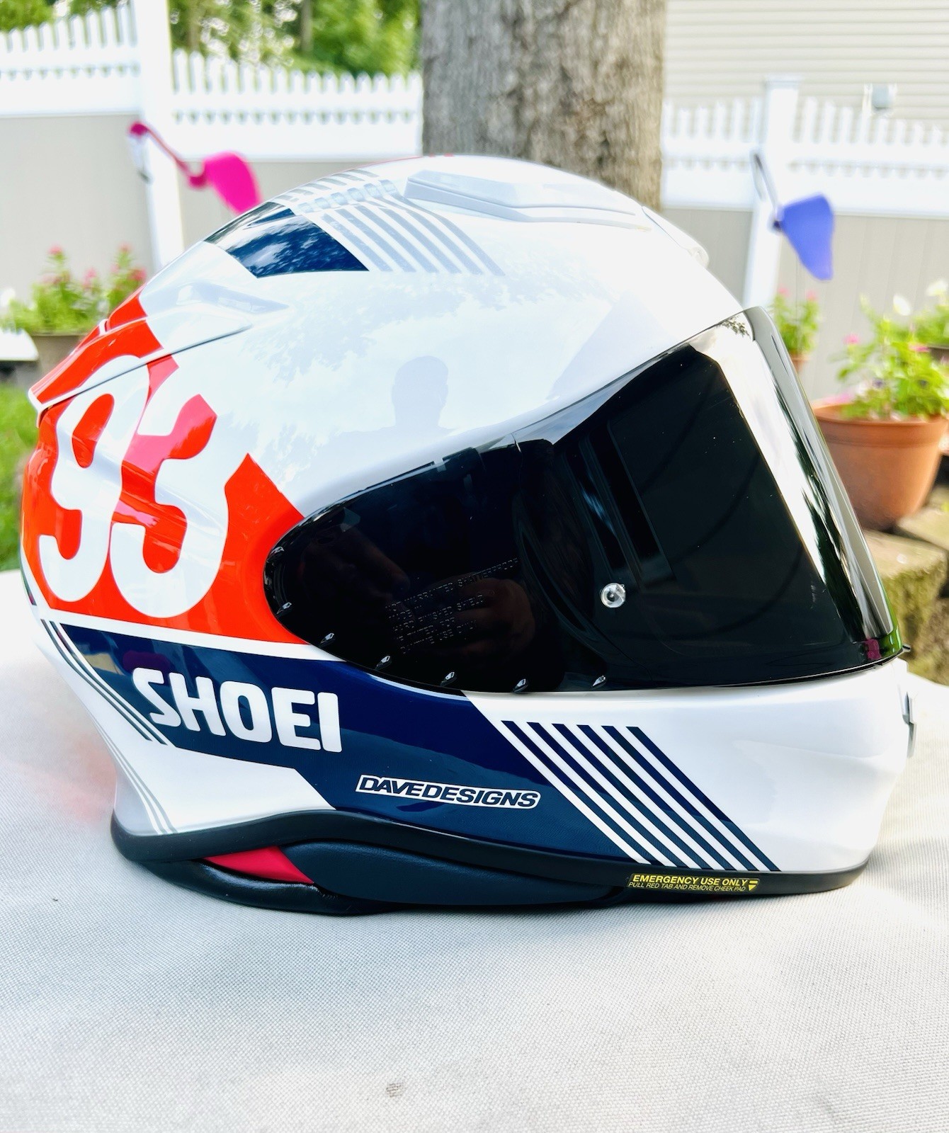 Shoei RF-1400 MM93 Retro TC-10 Full Face Helmet/Striped/Gloss/Size Small