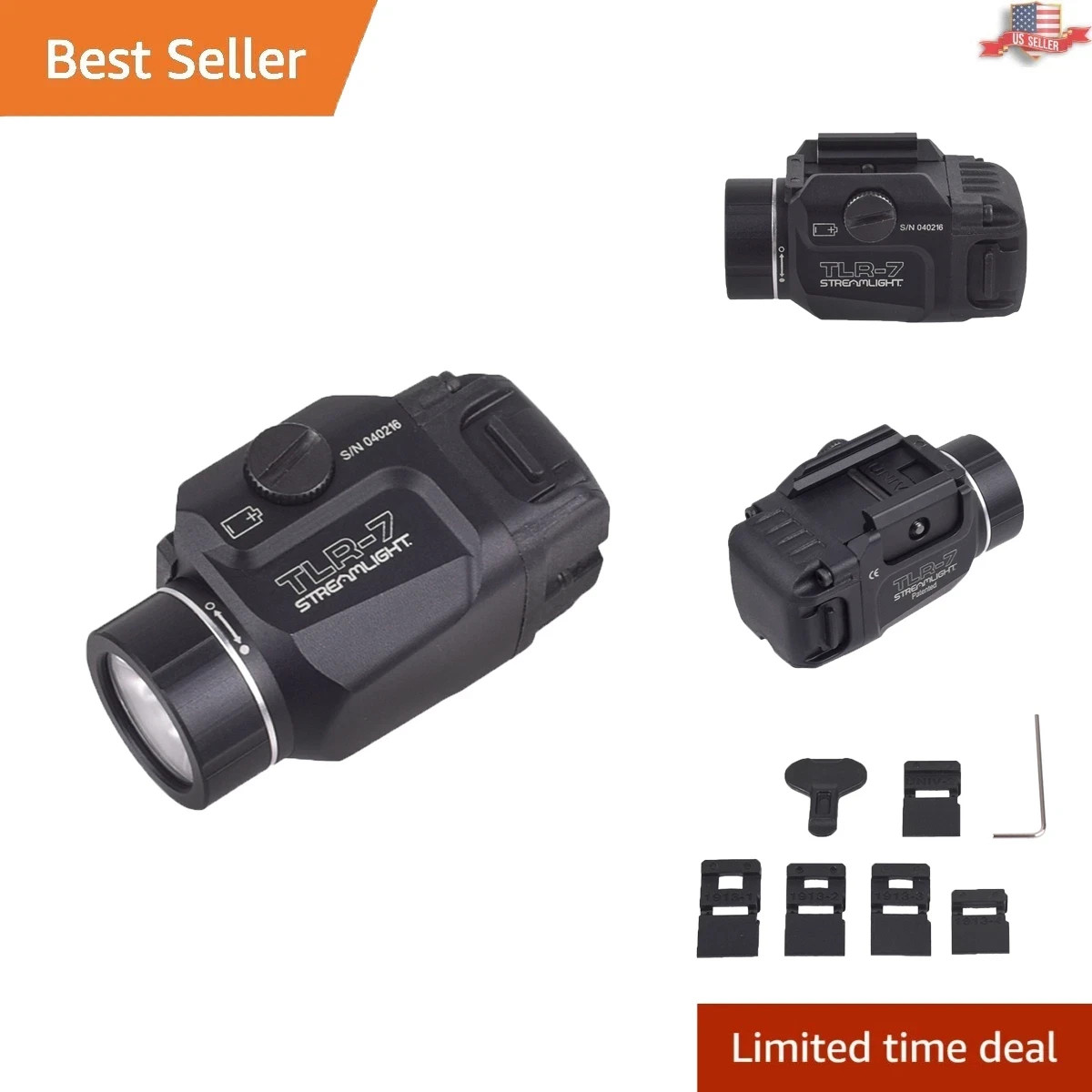 TLR-7 Tactical Flashlight Pistol Weaponlight Candela 1000 Lumens Rail Mounted