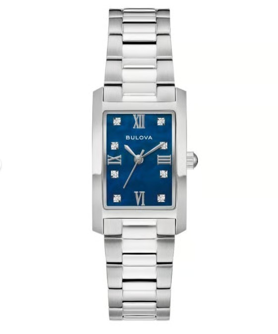 RARE Bulova Classic 96P262 Diamond Blue Dial Stainless Steel Women's Watch RARE Bulova Classic 96P262 Diamond Blue Dial Stainless Steel Women's Watch