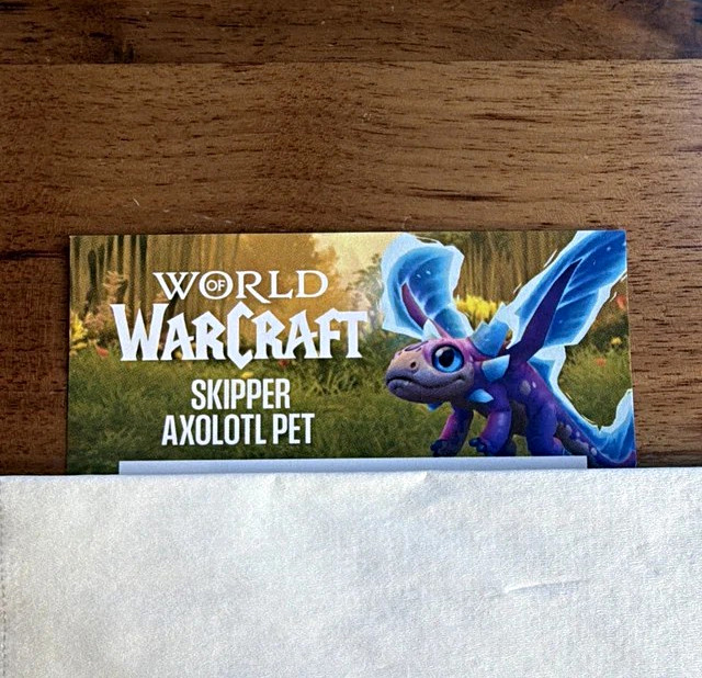 World of Warcraft Skipper Axolotl Pet Collectible Card - WoW - Blizzcon World of Warcraft Skipper Axolotl Pet Collectible Card - WoW - Blizzcon