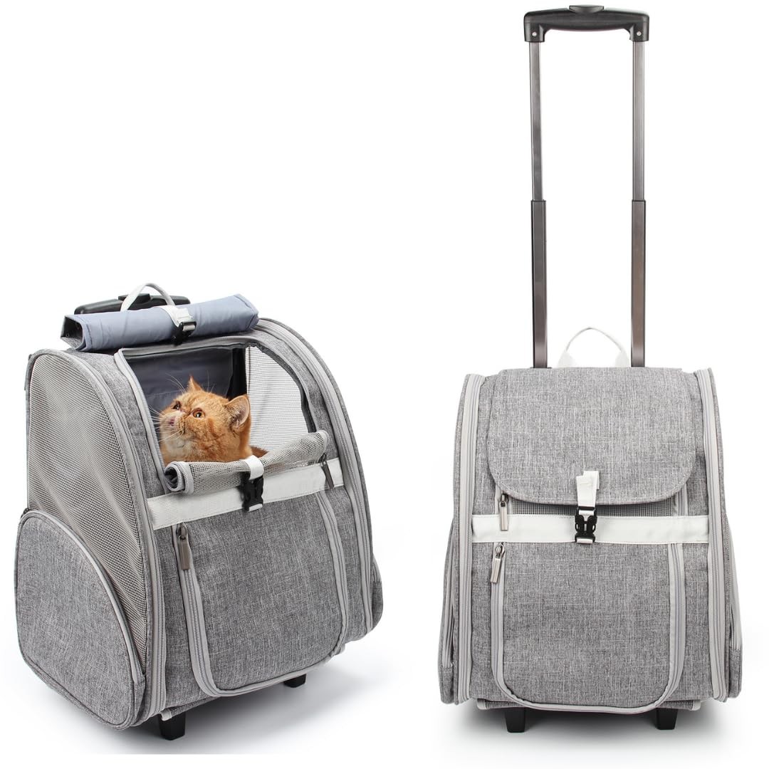 Lollimeow Pet Rolling Carrier, Dog Backpack 15.5\ Lollimeow Pet Rolling Carrier, Dog Backpack 15.5\