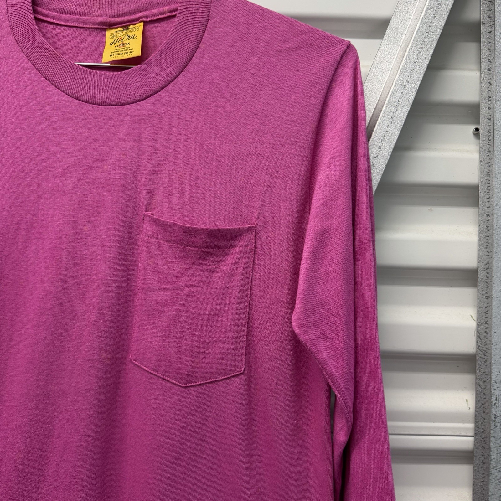 Vintage Stedman Hi Cru Fuchsia Pink Long Sleeve T Shirt Men’s M 80s Surf Skate Vintage Stedman Hi Cru Fuchsia Pink Long Sleeve T Shirt Men’s M 80s Surf Skate