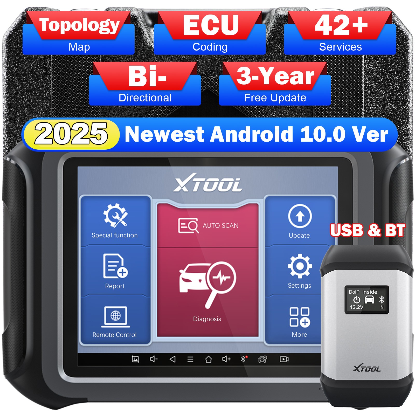 2026 XTOOL D9 Car Diagnostic Tool OBD2 Scanner All System Bluetooth 128G IMMO