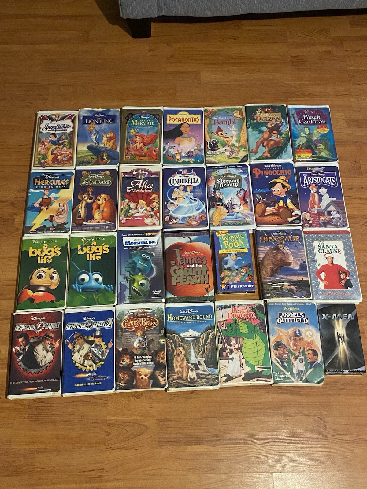 Huge Disney VHS Movie Lot 28 Tapes Vintage Family Kids Clamshell Collection