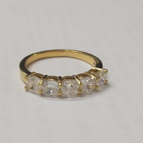 2.58CT Cushion Lab Grown Diamond Wedding Half Eternity Band Ring 14k Yellow Gold 2.58CT Cushion Lab Grown Diamond Wedding Half Eternity Band Ring 14k Yellow Gold