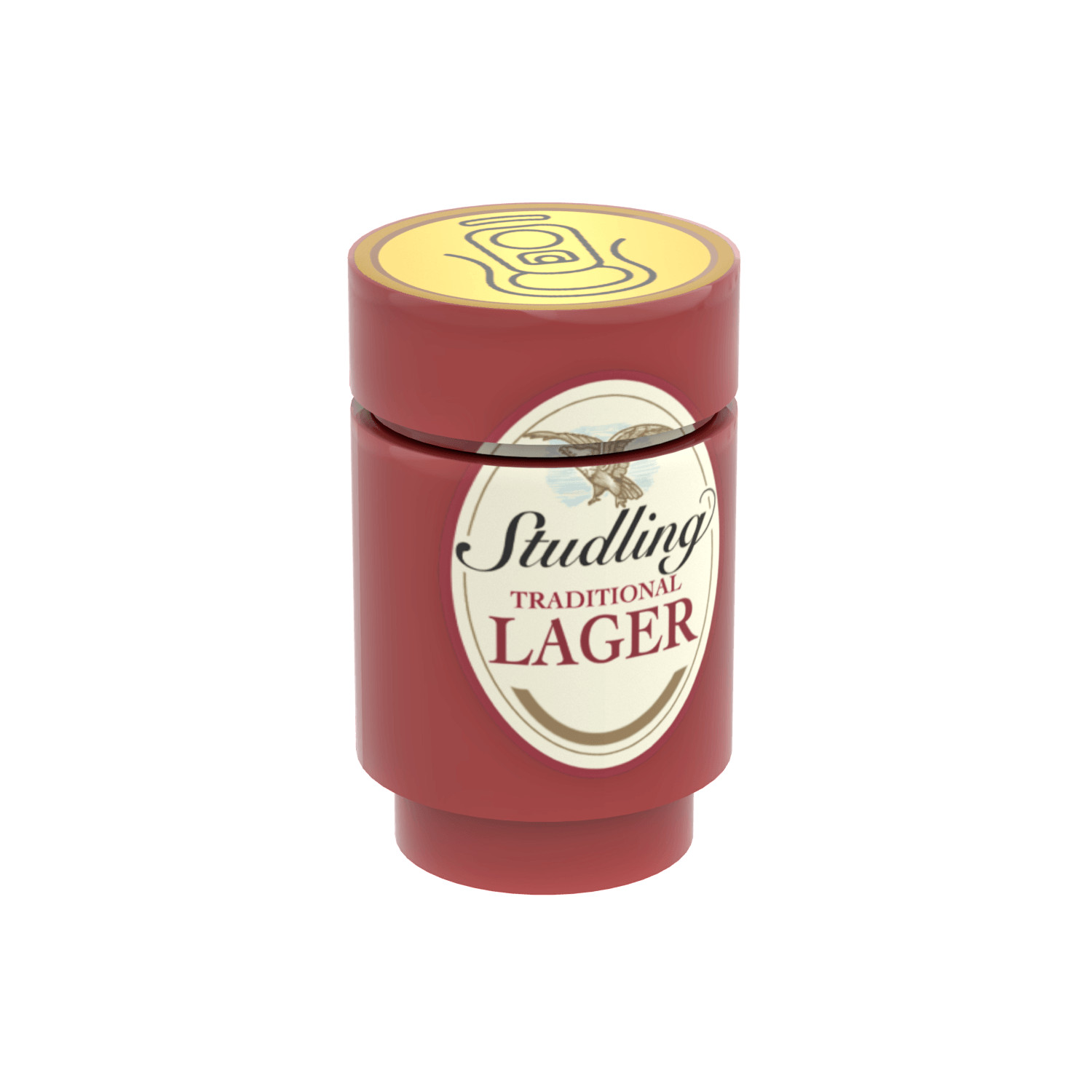 StudLing Lager Can - Drink  - Bar - Custom Printed - Minifig Scale - AFOL
