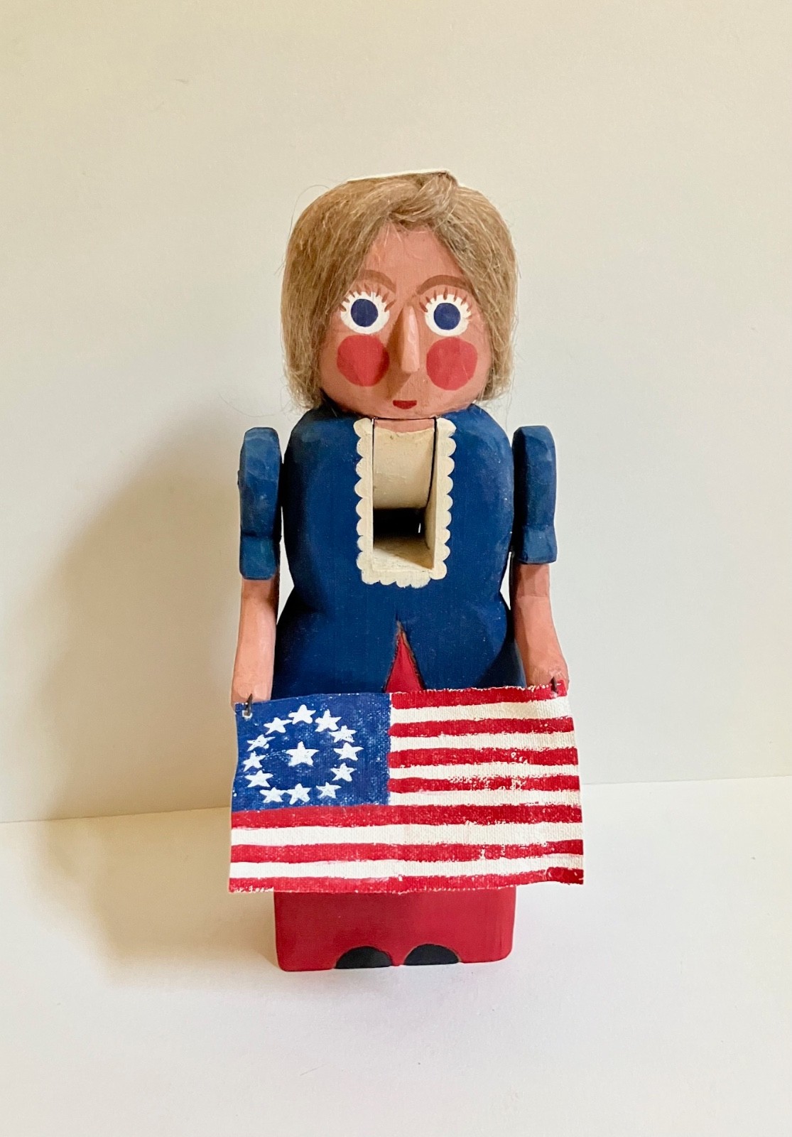 Mary Myers Hand Carved Betsy Ross Nutcracker Folk Art Signed #13 Made in 2001
