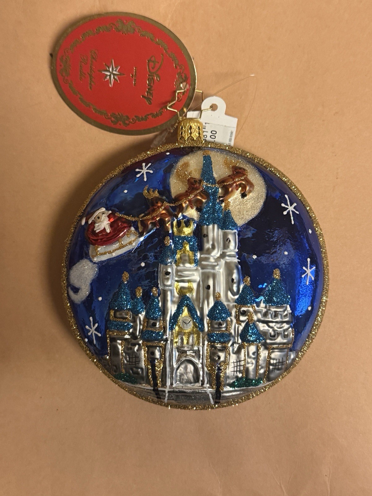 Disney World Christopher Radko Castle Santa Glass Christmas Ornament 2026 NEW Disney World Christopher Radko Castle Santa Glass Christmas Ornament 2026 NEW