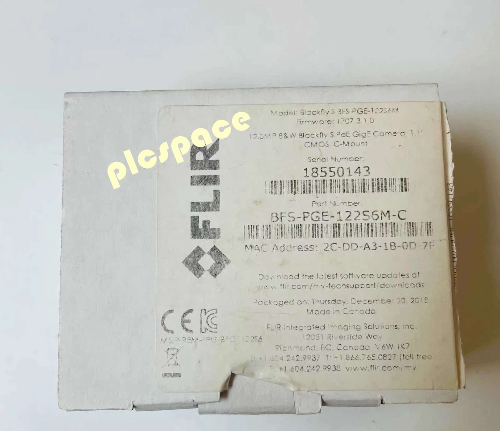 FLIR BFS-PGE-122S6M-C Brand New Industrial Camera BFS-PGE-122S6M-C