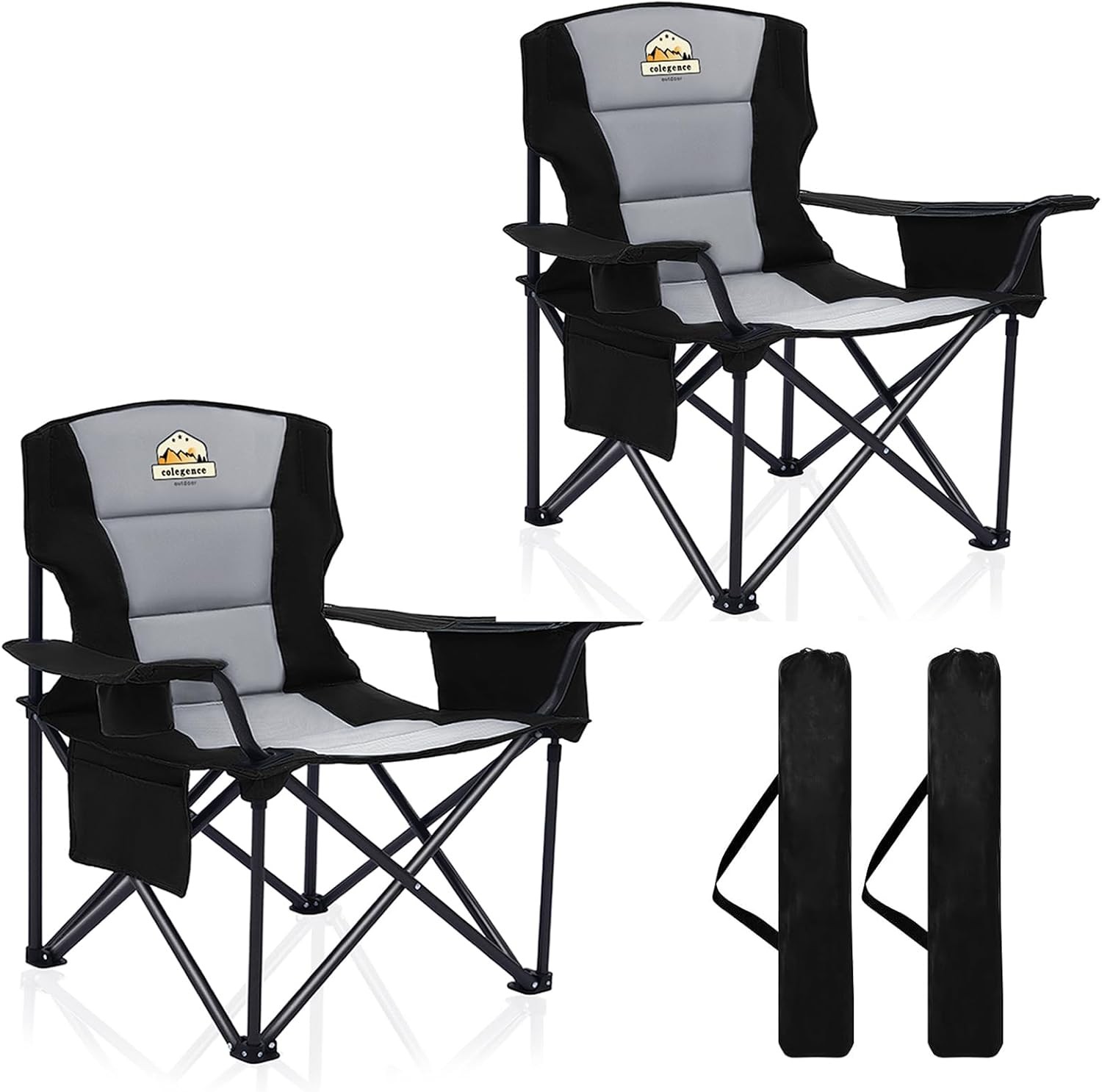 Oversized Heavy Duty Camping Chair 2 Pack, 450 LBS Support Extra Wide Oversized Heavy Duty Camping Chair 2 Pack, 450 LBS Support Extra Wide