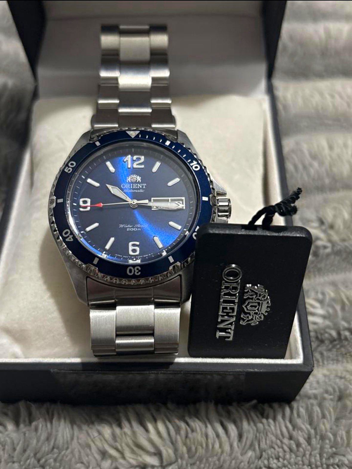 Orient Mako Auto Diver Watch Blue Sunburst Dial/Bezel SS Bracelet 200m Box Orient Mako Auto Diver Watch Blue Sunburst Dial/Bezel SS Bracelet 200m Box