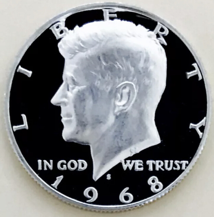 ⭐️1968 S SILVER PROOF KENNEDY HALF CAM⭐️SILVER PROOF KING RARITY MEGA GEM⭐️