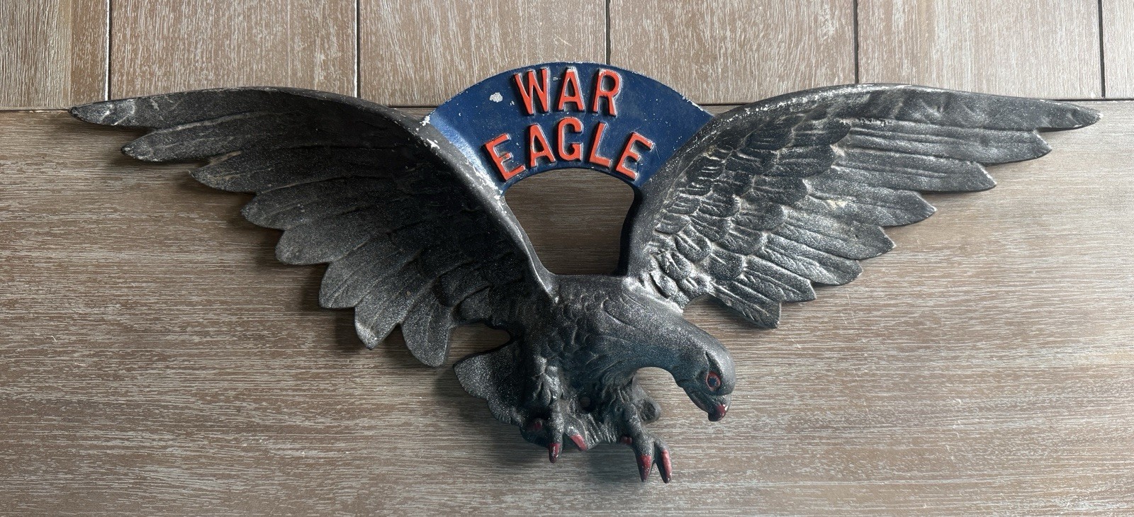 Vintage Auburn Tigers Cast Aluminum Eagle Football Alabama Rare Display Vintage Auburn Tigers Cast Aluminum Eagle Football Alabama Rare Display
