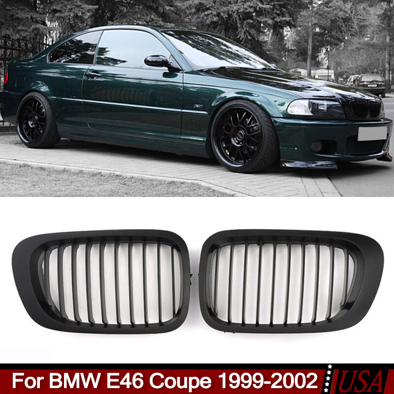 For BMW E46 325Ci 330Ci Coupe 1999-2002 Front Bumper Hood Grilles Matte Black For BMW E46 325Ci 330Ci Coupe 1999-2002 Front Bumper Hood Grilles Matte Black