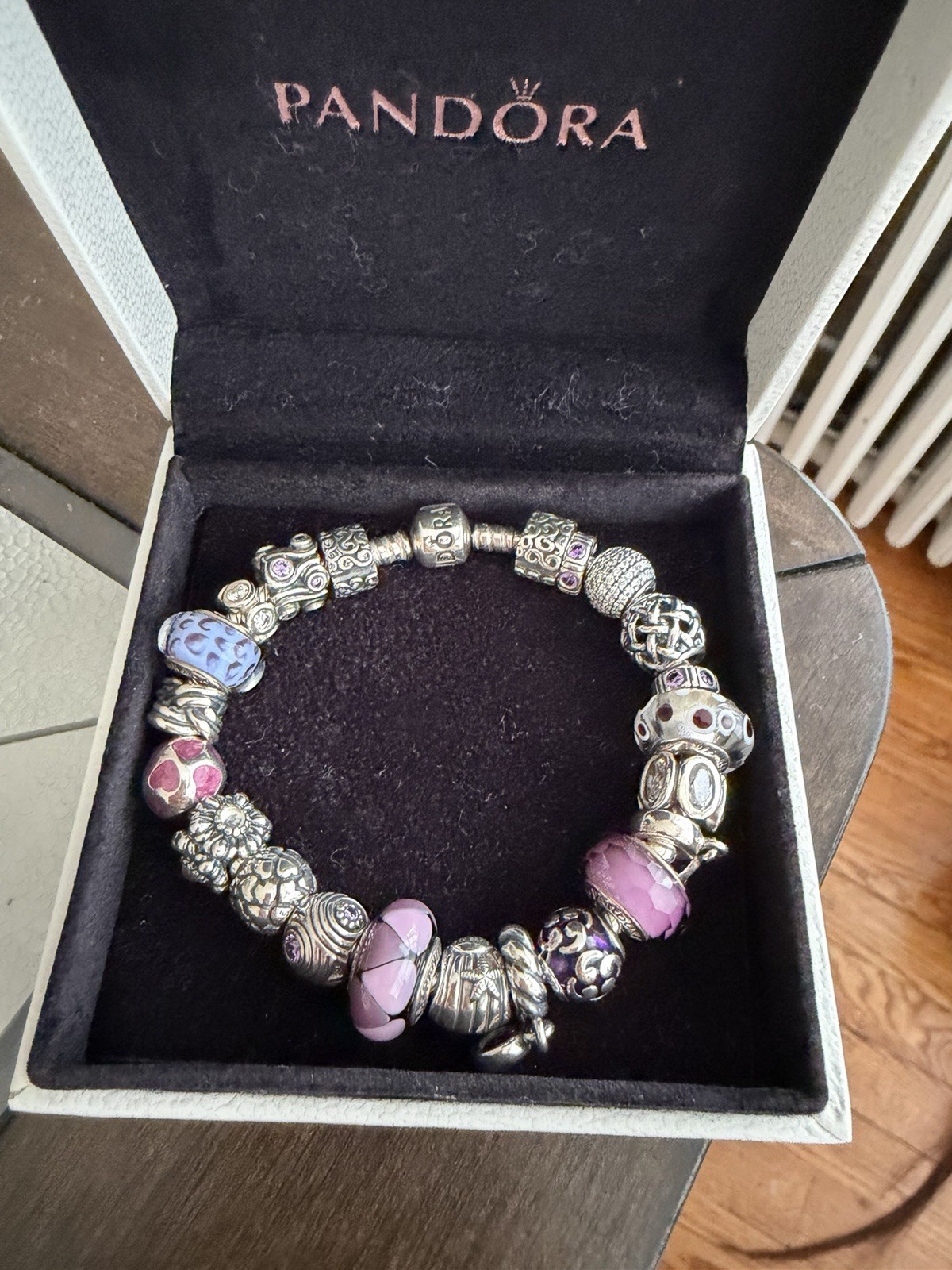 PANDORA STERLING SILVER 22 CHARM BRACELET PANDORA STERLING SILVER 22 CHARM BRACELET